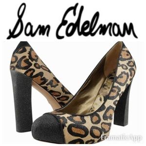 Sam Edelman Leopard And Glitter Heels
